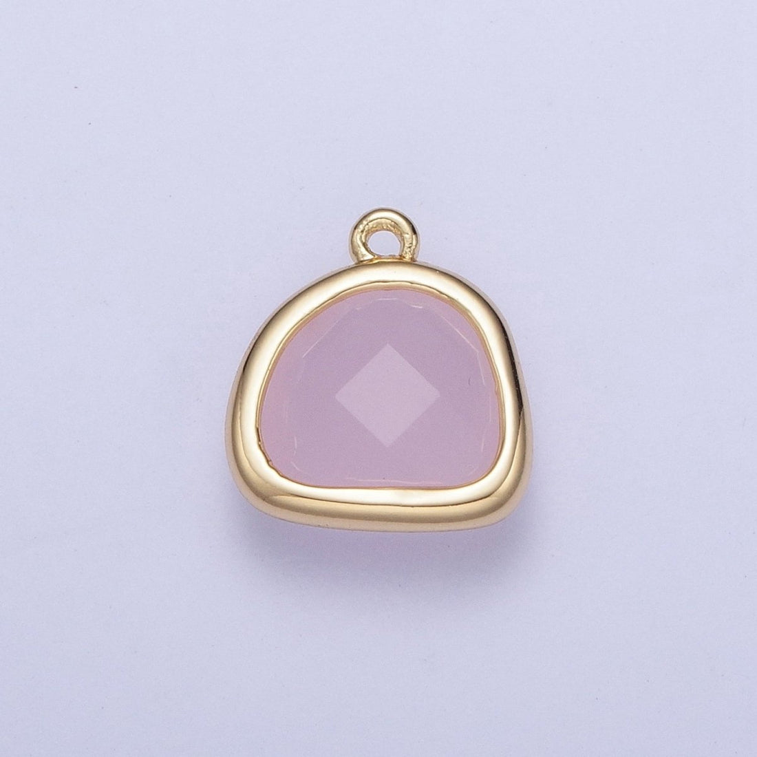 Gold Geometric Abstract Round Pink/Teal Cubic Zirconia Charm AG-003 AG-004