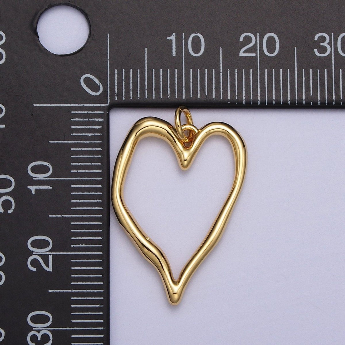 Gold Geometric Open Heart Minimalist Charm | AC023