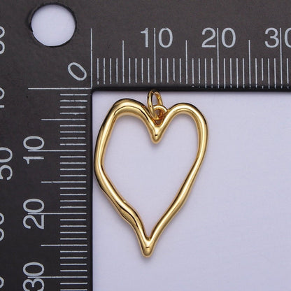 Gold Geometric Open Heart Minimalist Charm | AC023