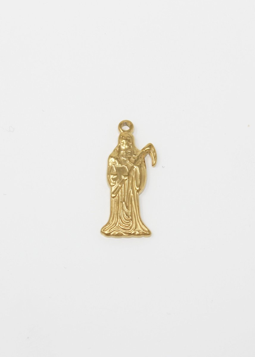 Gold Grim Reaper Death Goth Gothic Style Force Ghost Necklace Pendant Charm Bead Bails Findings for Jewelry Making J-650