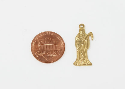 Gold Grim Reaper Death Goth Gothic Style Force Ghost Necklace Pendant Charm Bead Bails Findings for Jewelry Making J-650