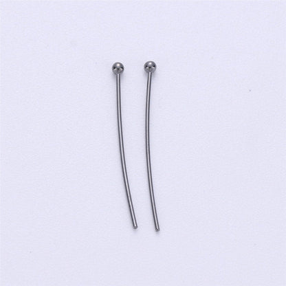 Gold Head Pins Ball Point Headpins, 0.6mm (22 Gauge) by 30mm, 35mm, 40mm | L532 - L535