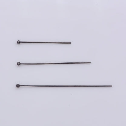 Gold Head Pins Ball Point Headpins, 0.6mm (22 Gauge) by 30mm, 35mm, 40mm | L532 - L535