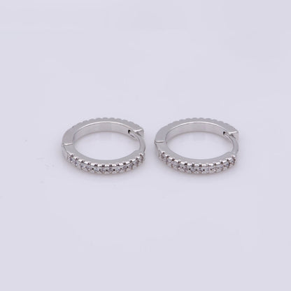 Gold hoop earrings - huggie hoops earrings - Dainty hoops Earring - Tiny hoops - Thin hoops - Minimalist Jewelry Micro Pave Earring Q-208 - Q-210