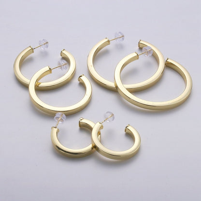 Gold hoop earrings, small hoop earring, thick and chunky 14k gold filled earrings, minimalist hoops / medium hoops gold / large open hoops