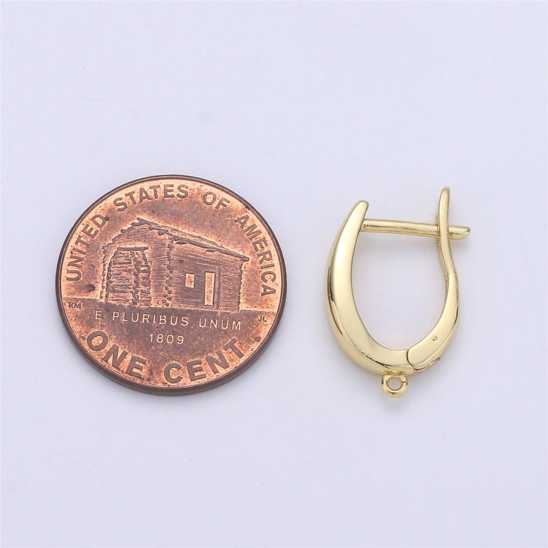 Gold Huggie Earring one touch w/ open link 24K gold Filled Earring Nickel and Lead free, Lever back earring making Supply Huggies K-400