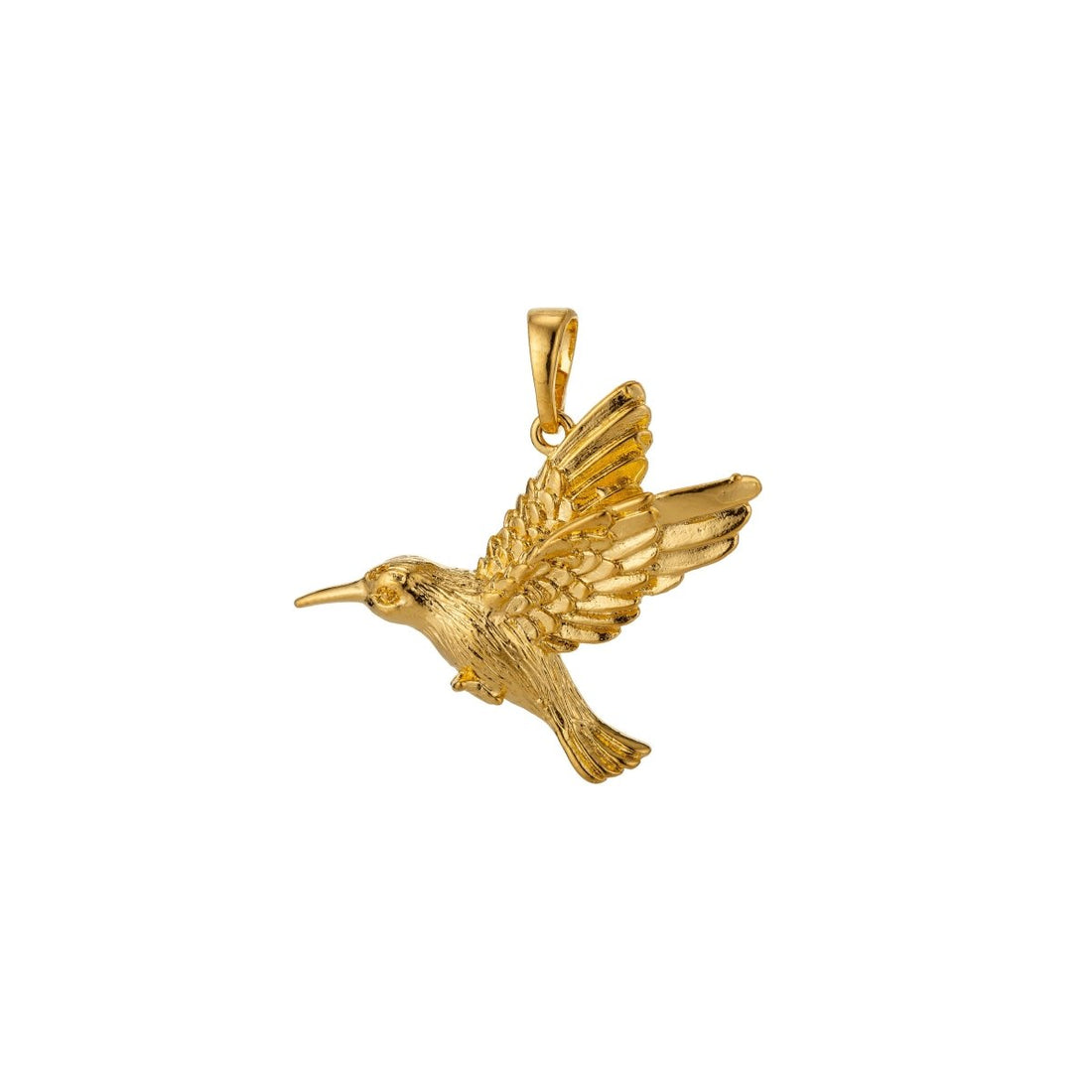 Gold Hummingbird Charm 18k Gold Filled Humming Bird Pendant 25mmx23mm gold woodland jewelry H-815