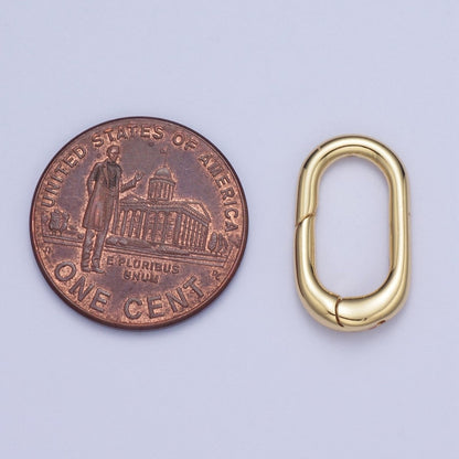 Gold Long Oval Rectangular Spring Gate Ring Findings Closure Supply For Jewelry Making L-916
