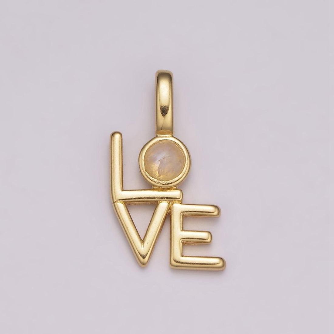 Gold LOVE Charms 21x11mm, Word Love Pendant MoonStone Jewelry Making Supplies Hollow Love Findings N-1485