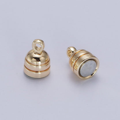 Gold Magnetic Oval Line Textured Connector Clasps Hooks Closure Supply | Z-044