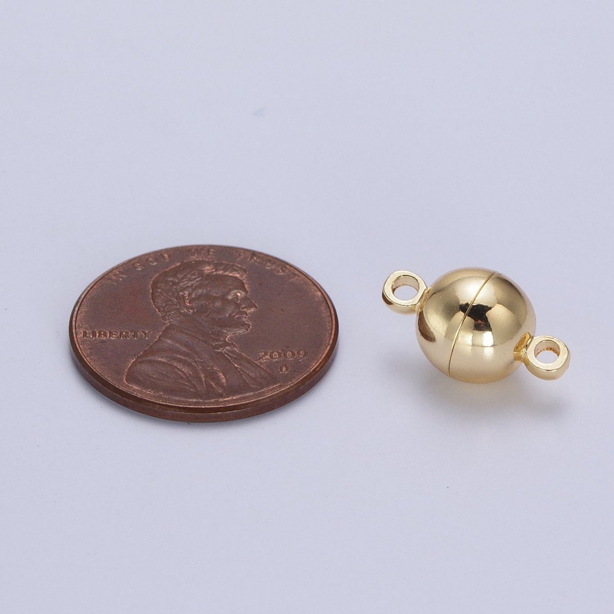 Gold Magnetic Round Ball Connector Clasps Hooks Closure Supply | Z-045