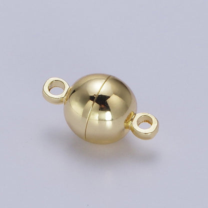 Gold Magnetic Round Ball Connector Clasps Hooks Closure Supply | Z-045