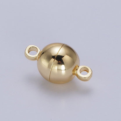 Gold Magnetic Round Ball Connector Clasps Hooks Closure Supply | Z-045