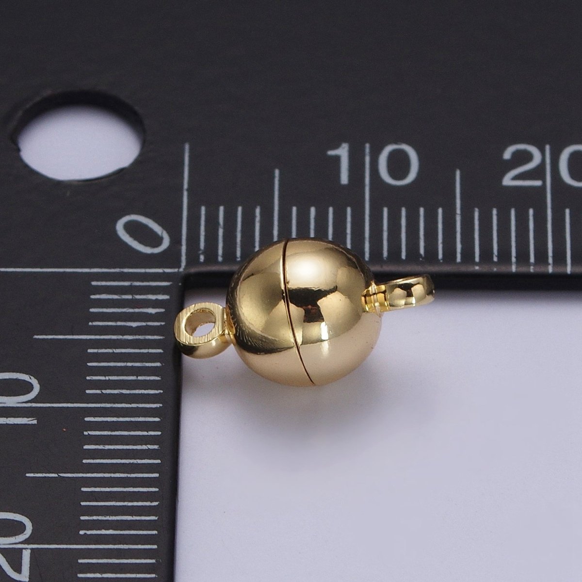 Gold Magnetic Round Ball Connector Clasps Hooks Closure Supply | Z-045