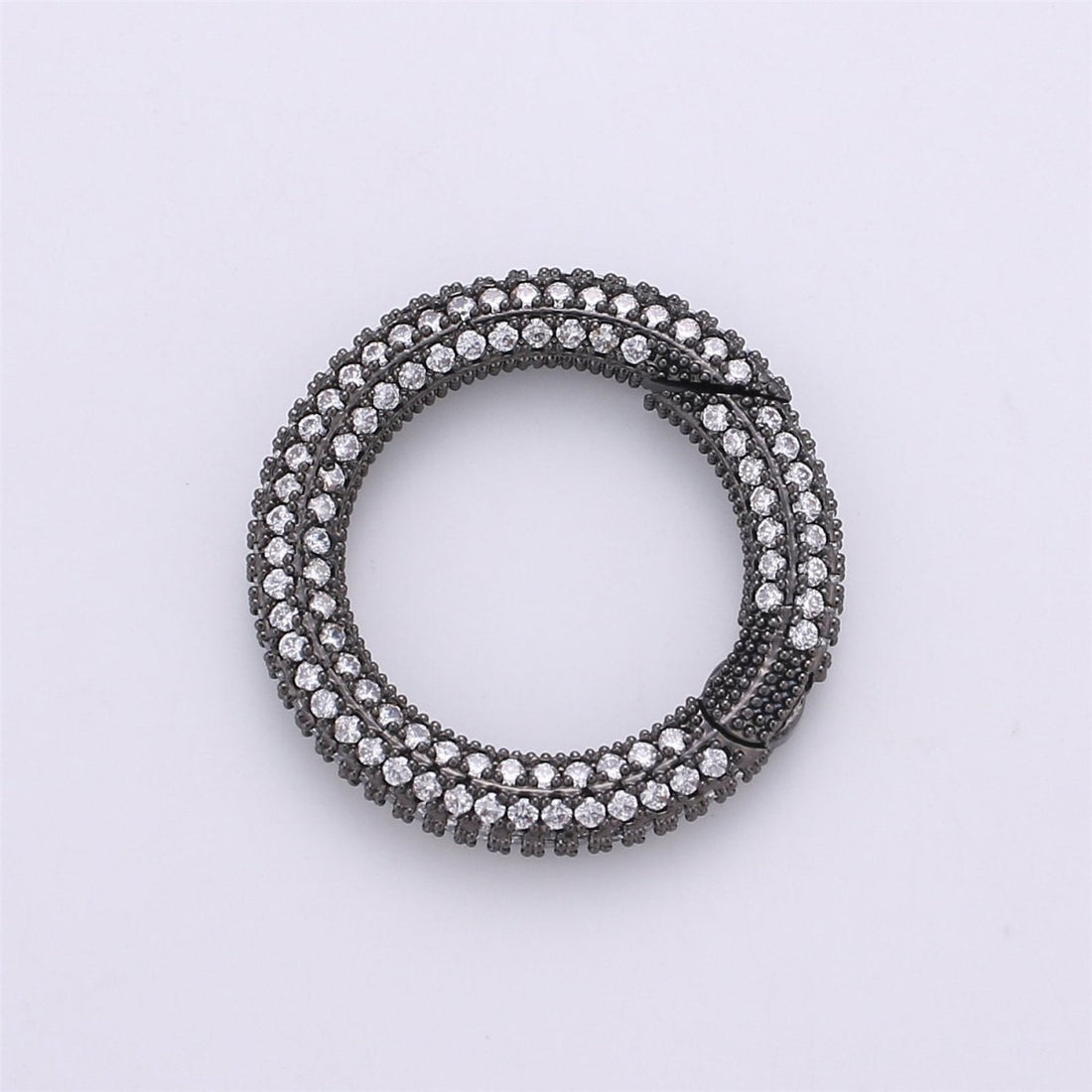 Gold Micro Pave Spring Buckle Metal Snap Clasp Spring gate ring, Trigger Round Ring,Snap Hook for Jewelry Key Chain Handbag Fashion Supply K-369 K-371