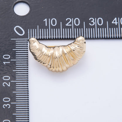 Gold Minimalist 24mm x 15mm Croissant Pastry Pin Brooch | BH-044
