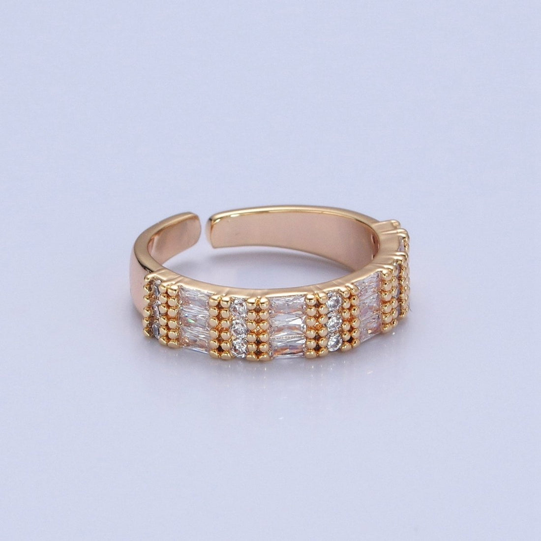 Gold Minimalist Pave Ring Statement Ring Chunky Pave Ring O-734
