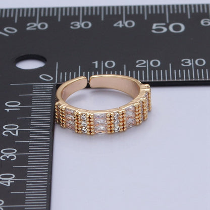 Gold Minimalist Pave Ring Statement Ring Chunky Pave Ring O-734