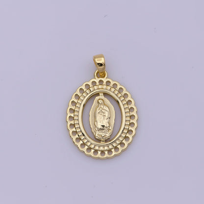 Gold Mother Virgin Mary, Holy, Divine, Heavenly, Pray, Angel, Catholic DIY Necklace PENDANT Charm Bead Bails Findings for Jewelry Making H-470