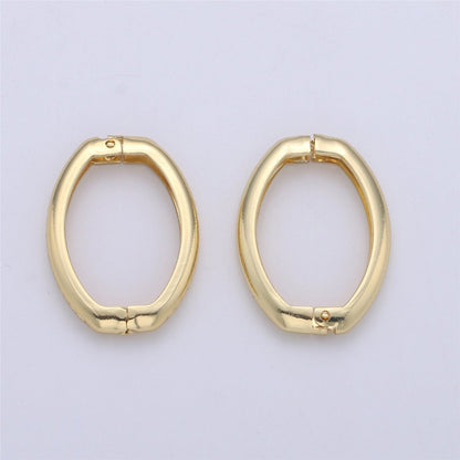 Gold Necklace Clasp, Oval Spring Gate Ring , Oval Gate Ring , Basic Supplies 24k Gold Filled Clasp for Necklace Supply K-392