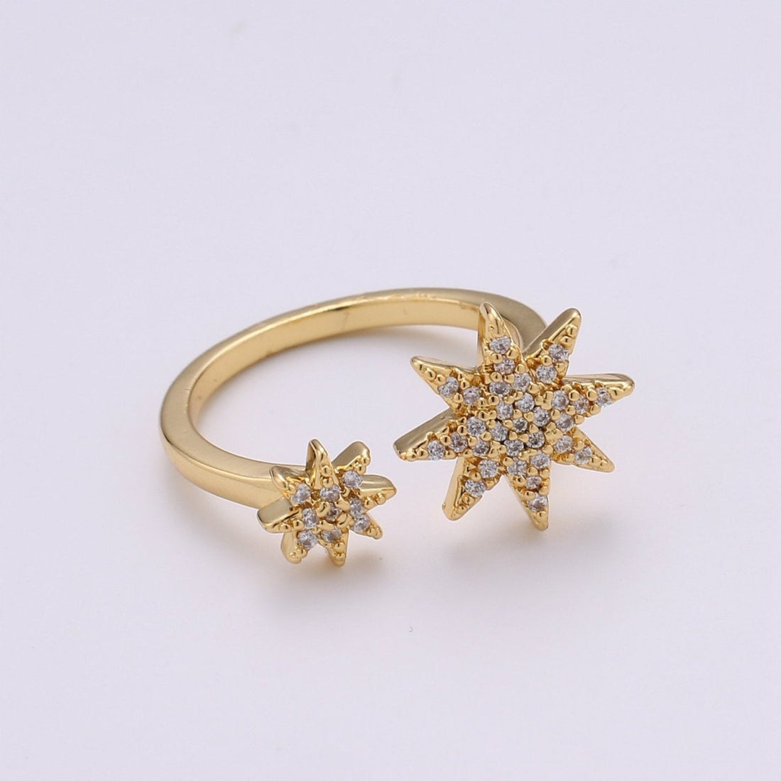 Gold North Star Ring, Dainty Star Ring, Adjustable Ring, Minimalist Star Ring, Minimalist Ring, Stackable Open Ring, Celestial Jewelry, R-100
