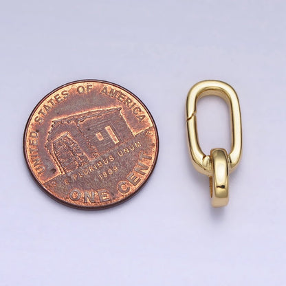 Gold or Silver Push Gate Oval Clasp, Spring gate Clasp, 16x17mm Wholesale Supply for Necklace Jewelry Making Charm Holder Z311