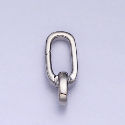 Gold or Silver Push Gate Oval Clasp, Spring gate Clasp, 16x17mm Wholesale Supply for Necklace Jewelry Making Charm Holder Z311