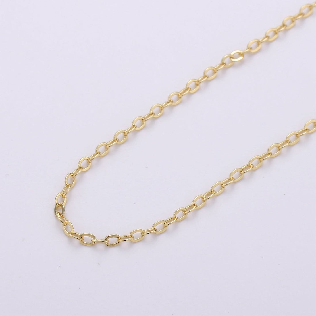 Gold Oval Cable Link Chain, 0.9mm Gold Filled Cable Chain by Yard, Unfinished Chain For Jewelry Supply | ROLL-149