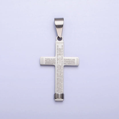Gold Padre Nuestro Cross Pendant, Lord&