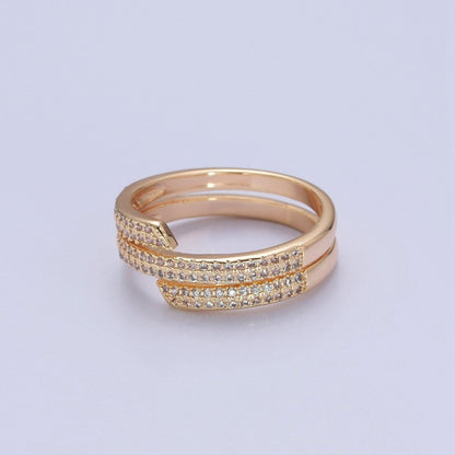 Gold Pave Ring Stackable Jewelry O-741