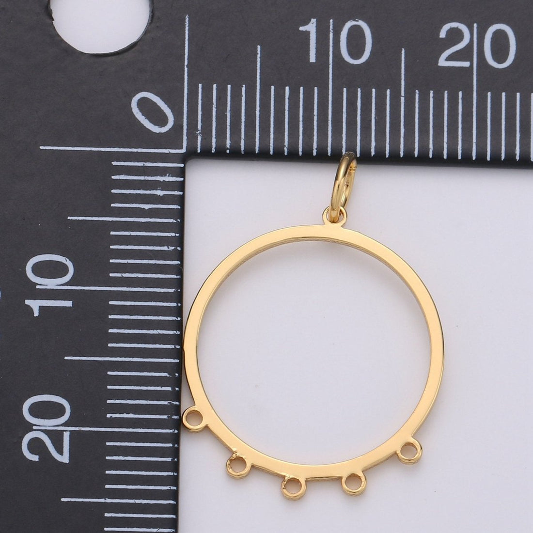 Gold Plated Circle Five Link for Charm to make Earring Necklace Jewelry Making Supply, K-881