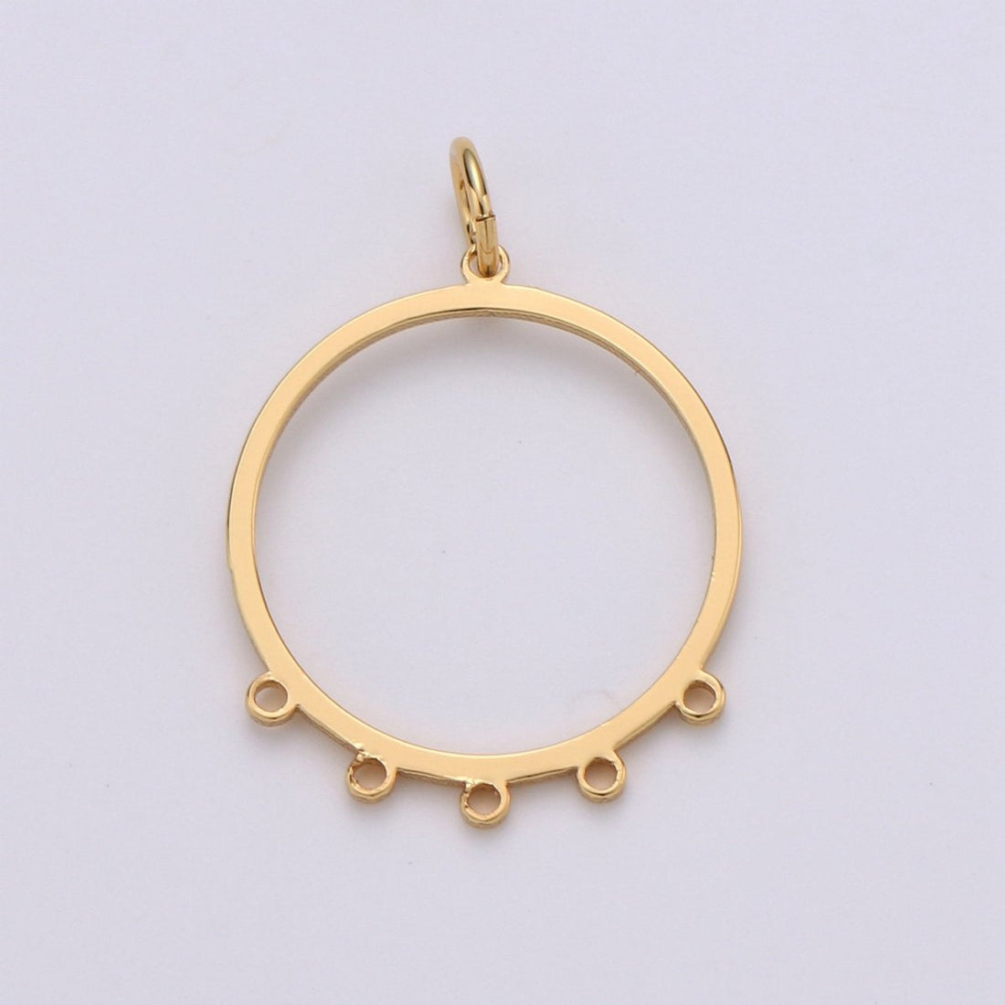 Gold Plated Circle Five Link for Charm to make Earring Necklace Jewelry Making Supply, K-881