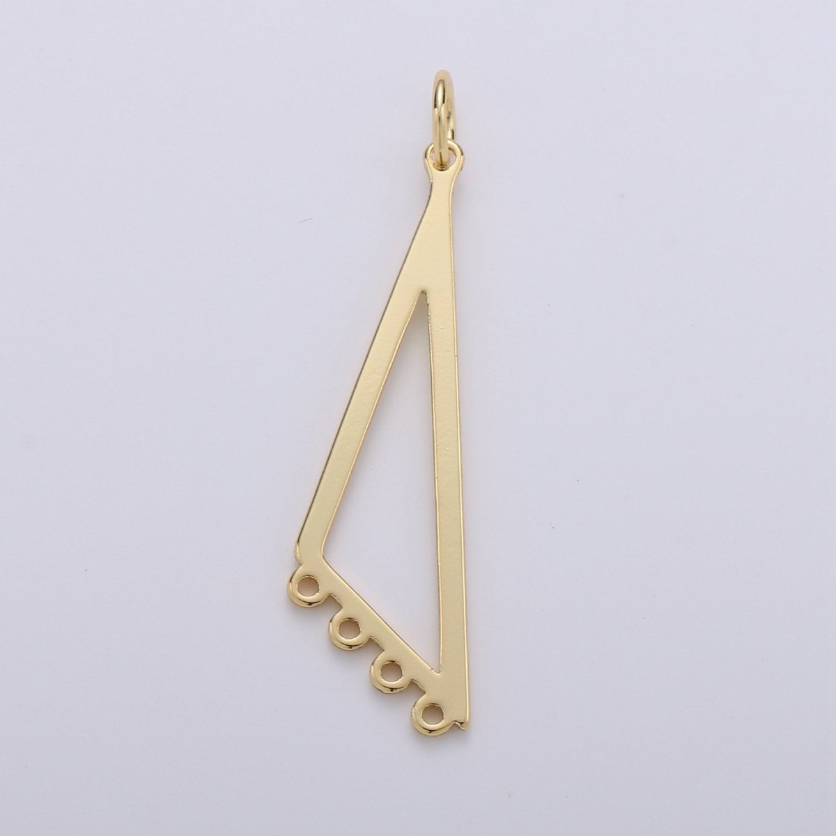 Gold Plated Triangle Four Link for Charm for Earring Necklace Jewelry Making Supply, K-880