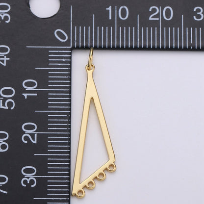 Gold Plated Triangle Four Link for Charm for Earring Necklace Jewelry Making Supply, K-880