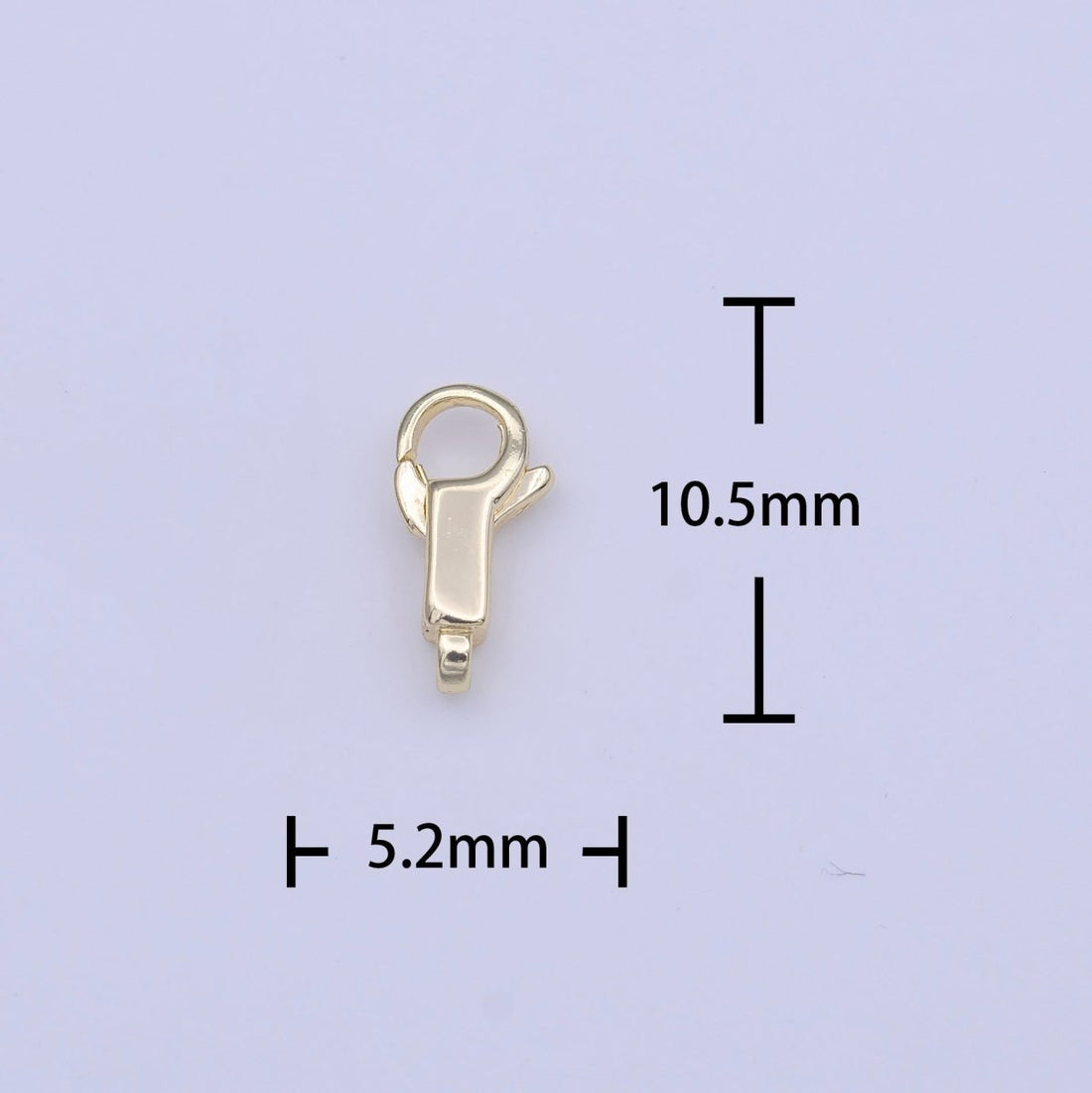Gold Rectangular Long Body 10.5mm Lobster Claw Closure Jewelry Making Supply | K-270