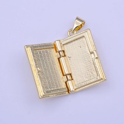 Gold Rectangular Minimalist Gold Photo Locket Pendant H-219