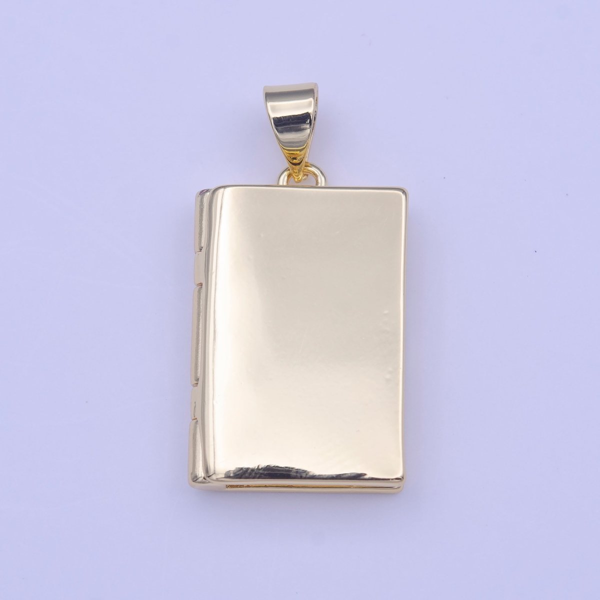 Gold Rectangular Minimalist Gold Photo Locket Pendant H-219