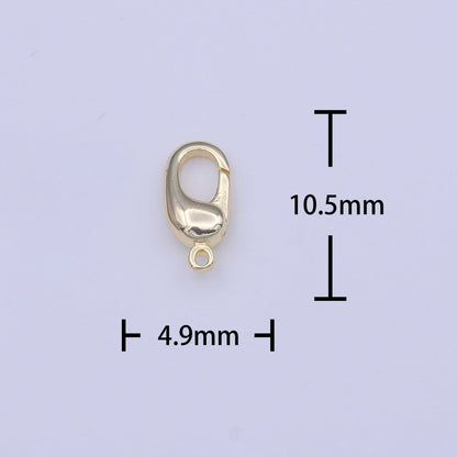OS Gold Rectangular Snap Hook Push Gate Lobster Clasps Jewelry Supply | K-274