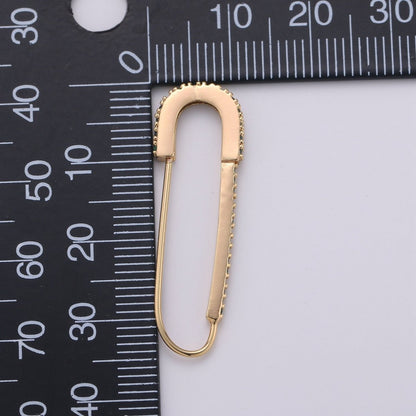 Gold Safety pin Supply Charm sparkly safety pins / Micro pave safety pin Clear Cubic K-528