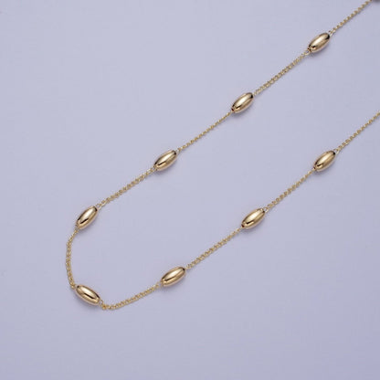 Gold Satellite Long Oval Bead Chain Wholesale by Yard For Jewelry Making Component | ROLL-843 Clearance Pricing