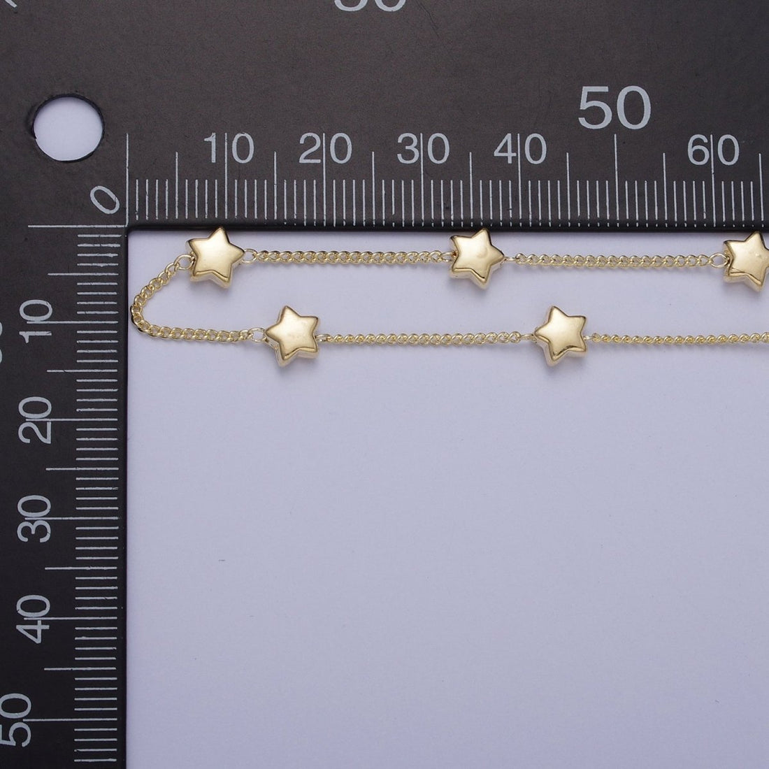 Gold Satellite Star Bead Chain Wholesale by Yard For Celestial Jewelry Component | ROLL-837 Clearance Pricing