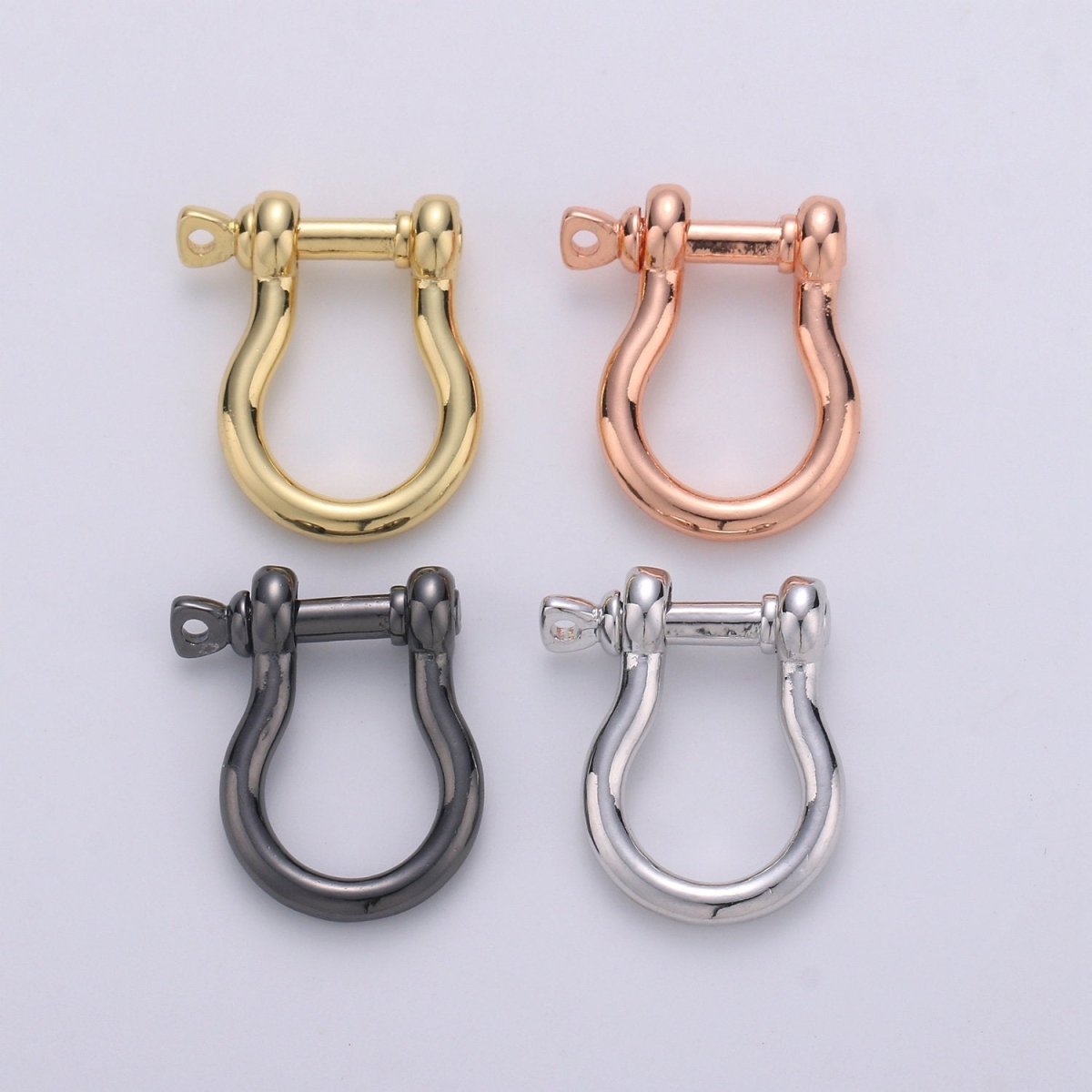 Gold Screw clasp lock, Anchor Shackle, Gold, Silver, Rosegold Black Nautical Bracelet Clasps, Anchor Necklace, Sailor Bracelet Clasp Supply K-931 - K-934