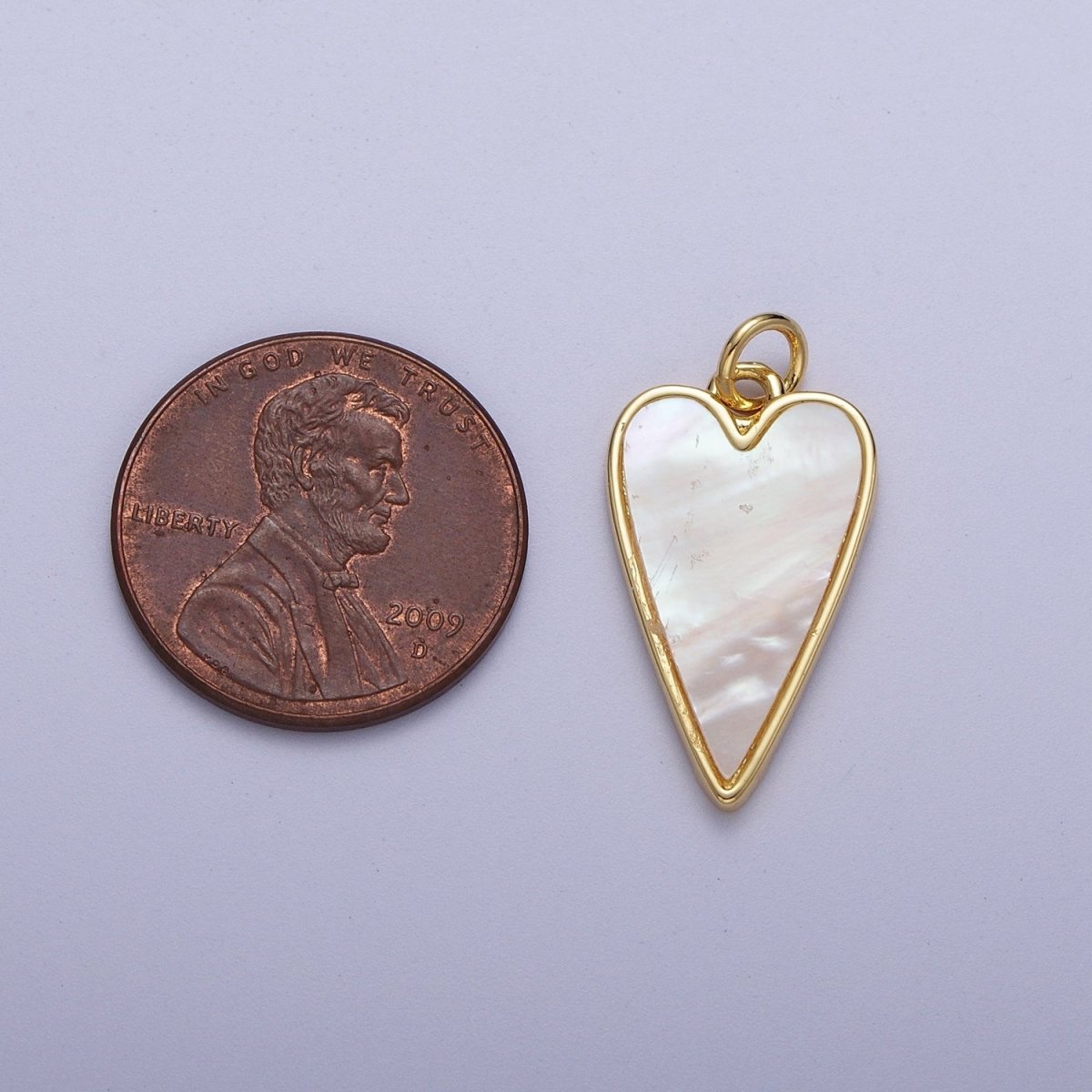 Gold Shell Pearl Heart Love Charm For Valentine Jewelry Making in Gold &amp; Silver | C-717