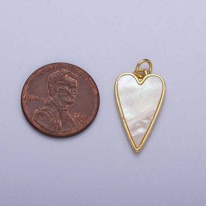 Gold Shell Pearl Heart Love Charm For Valentine Jewelry Making in Gold &amp; Silver | C-717