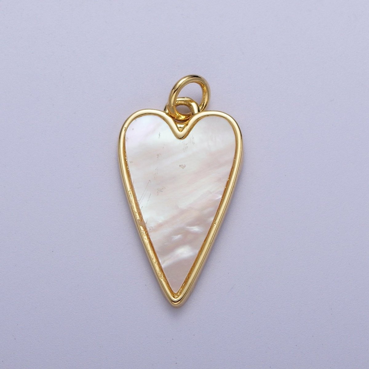 Gold Shell Pearl Heart Love Charm For Valentine Jewelry Making in Gold &amp; Silver | C-717