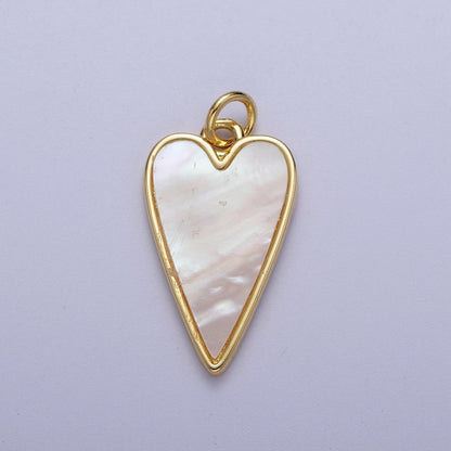 Gold Shell Pearl Heart Love Charm For Valentine Jewelry Making in Gold &amp; Silver | C-717