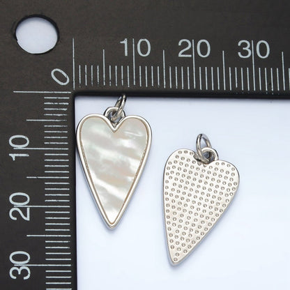 Gold Shell Pearl Heart Love Charm For Valentine Jewelry Making in Gold &amp; Silver | C-717