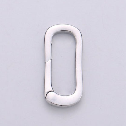 Gold Silver Black Rose Gold Push Gate Oval Clasp, Spring gate Clasp, 21.2x10mm WHOLESALE Supply 2.8mm Thickness L-061~L-064