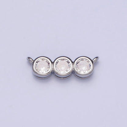 Gold, Silver Clear CZ Round Cubic Zirconia Lined 13.5mm Connector | Y-812