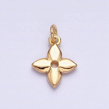 Gold, Silver Four-Leaf Flower Nature Add-On Charm | AC-617 AC-618